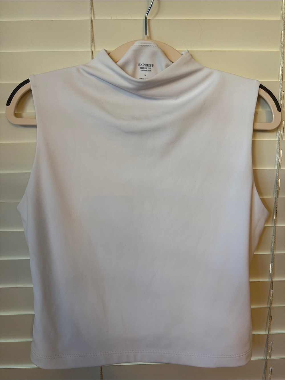 Express White Sleeveless Mock Neck Tank